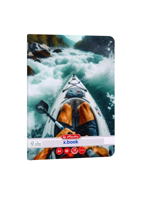 Caiet Herlitz motiv Extreme, A4, 80 file, hârtie 70g/Mp Fsc Mix, colțuri rotunjite, pătrățele - 1 | YEO