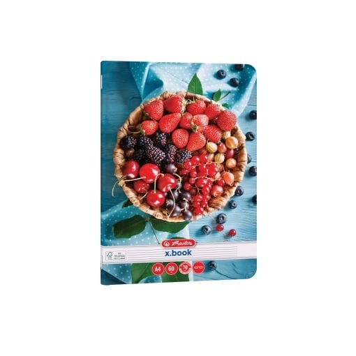 Caiet Herlitz motiv Healthy Snack, A4, 60 file, hârtie 70g/Mp Fsc Mix, colțuri rotunjite, dictando