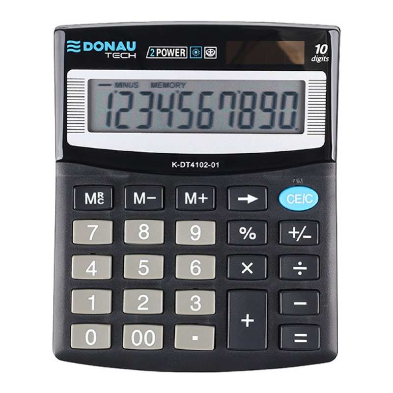 Calculator de birou, 10 digits, 125 x 100 x 27 mm, Donau Tech DT4102 - negru