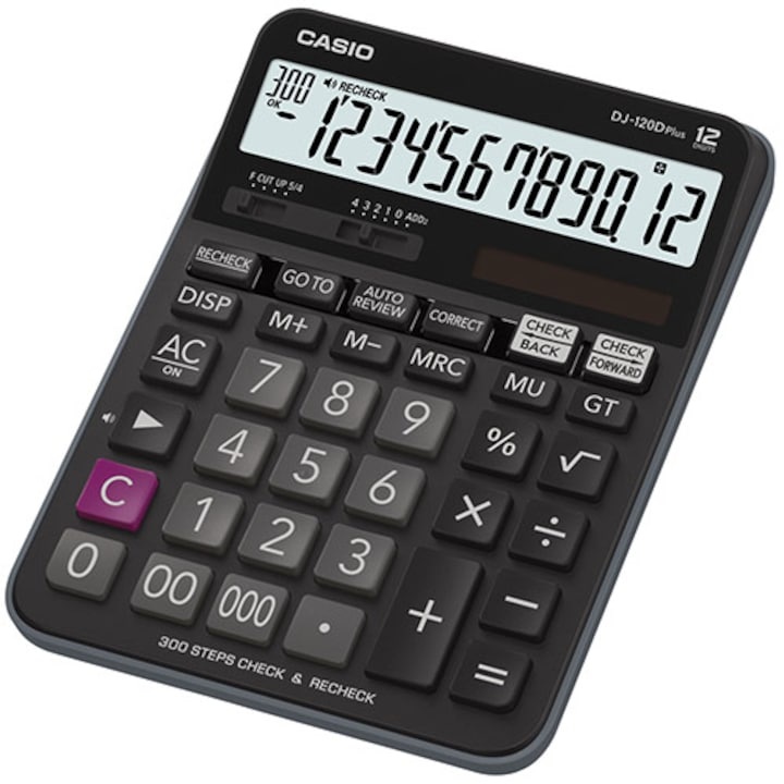 Calculator de birou Casio DJ-120D Plus, 12 digits, 192 x 145 x 35 mm