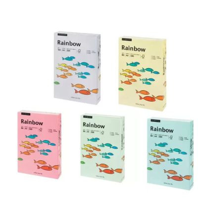 Carton color Rainbow A4, pastel, 160 g/mp, 250/top