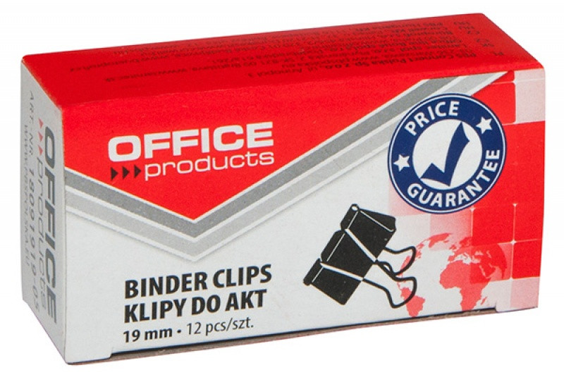 Clips hartie 19mm Office Products negru
