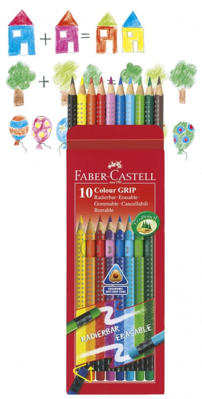 CREIOANE COLORATE 10 CULORI CU GUMA GRIP 2001 FABER-CASTELL - 2 | YEO