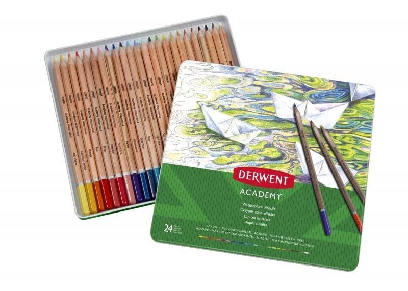 CREIOANE COLORATE ACUARELA 24 CULORI DERWENT ACADEMY - 1 | YEO