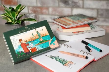 Cutie 12 culori Faber-Castell Pitt Artist Pen Cities New York - 3 | YEO