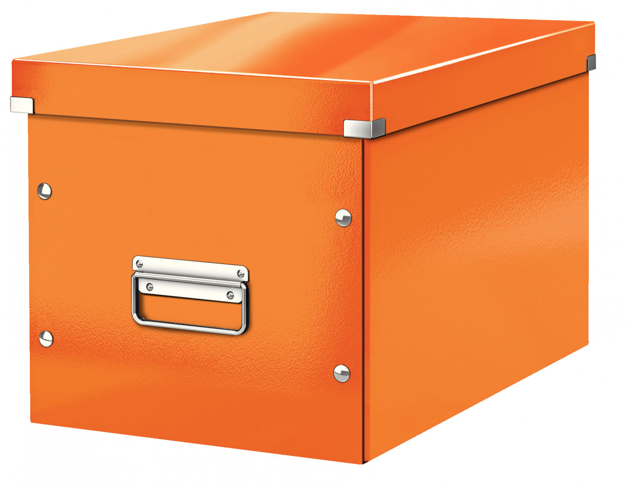 Cutie depozitare carton laminat Leitz Click & Store Cub Mare cu mânere metalice - 2 | YEO