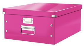 Cutie depozitare carton laminat Leitz Click & Store Mare A3 cu colțuri metalice și suport etichetă - 1 | YEO