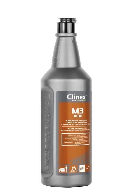 Detergent pentru suprafețe sanitare, curată și neutralizează suprafețele Clinex M3 Acid, 1L