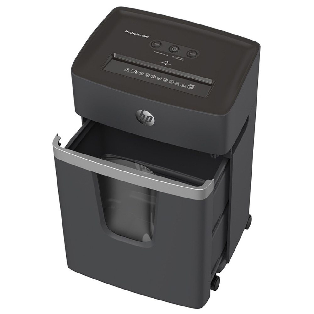 Distrugător de documente HP Pro Shredder 10MC - 10 coli, micro cut (2 x 15mm), nivel securitate 5 - 1 | YEO