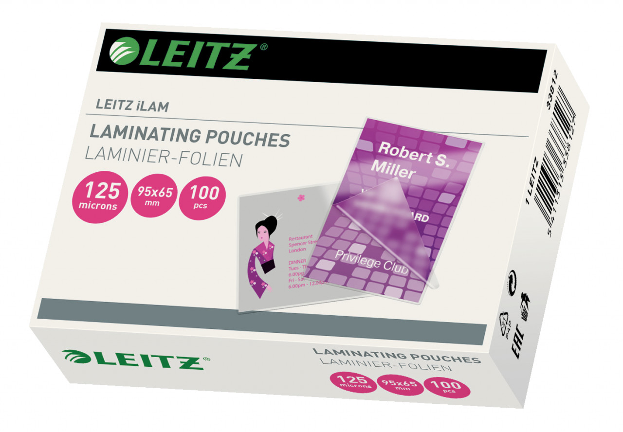 Folie Mini pentru laminare, 65 x 95 mm, 125 microni, 100 folii/cutie
