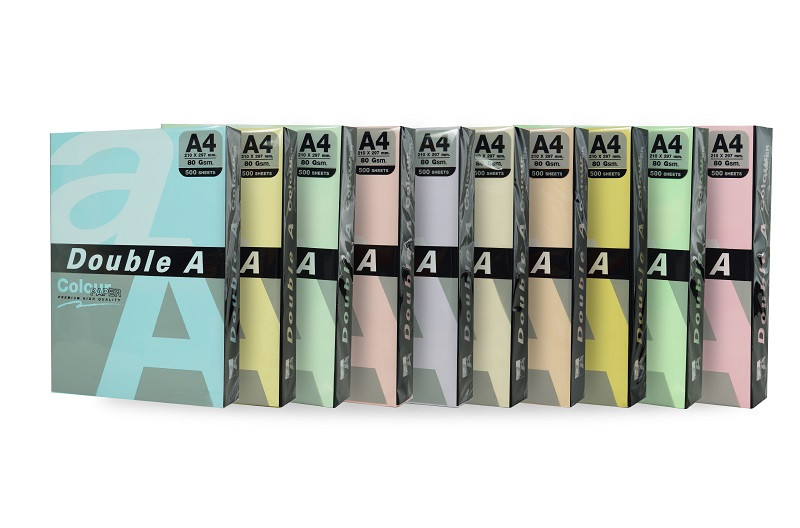 Hârtie color pentru copiator Double A, pastel, 100coli/top, A4, 80g/mp, 5 culori asortate