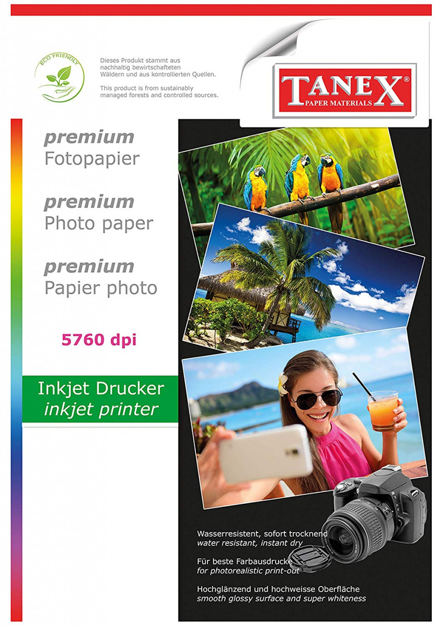 Hârtie foto lucioasă Tanex A4, 240gsm, 20 coli/top