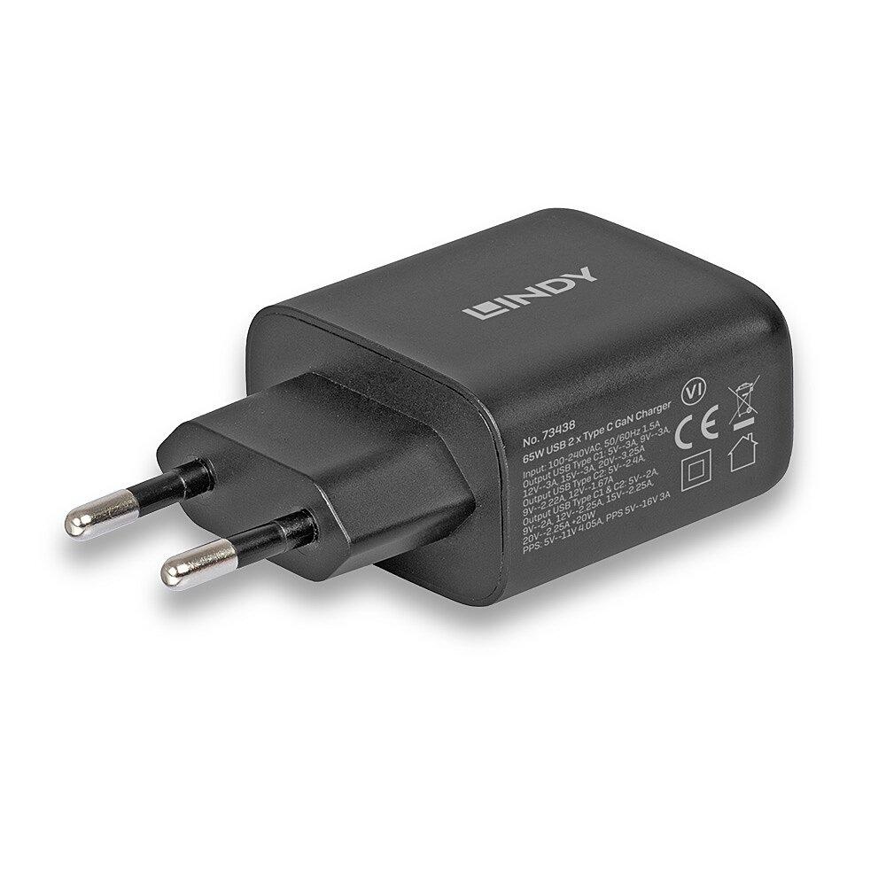 Incarcator Lindy 2x USB Type-C GaN 65W - 2 | YEO