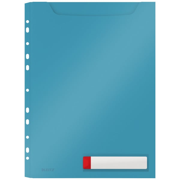 Mapa plastic Leitz Cosy Jumbo A4 150 coli pre-perforată cu etichetă set 3 buc albastru celest