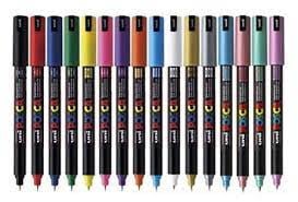 Marker cu vopsea Posca UNI PC-1M, vârf rotund, 0.7mm, diverse culori
