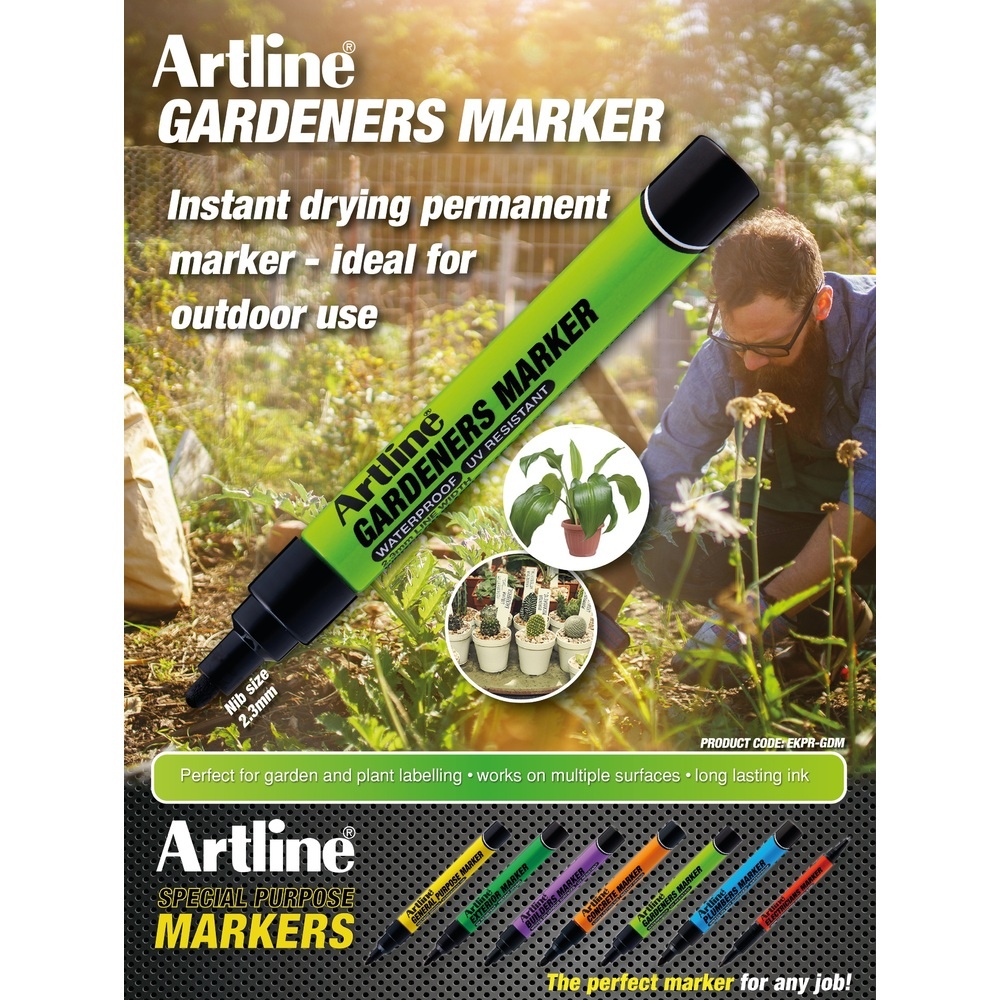 Marker pentru uz exterior (grădina), corp metalic, vârf rotund 2.3 mm, ARTLINE Garden - 2 | YEO