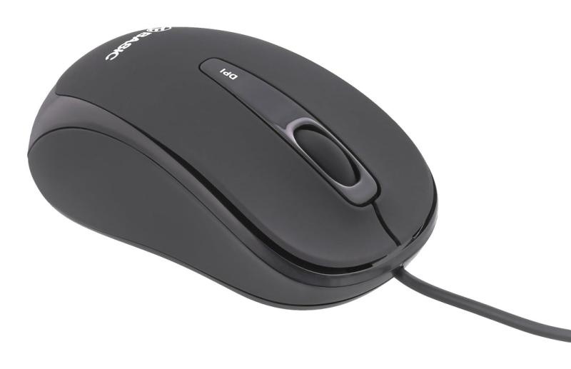 Mouse cu fir Tellur basic, mini, negru - 3 | YEO