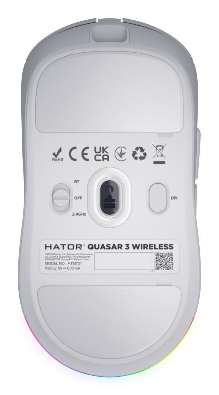 Mouse wireless Hator Quasar 3, alb - 2 | YEO