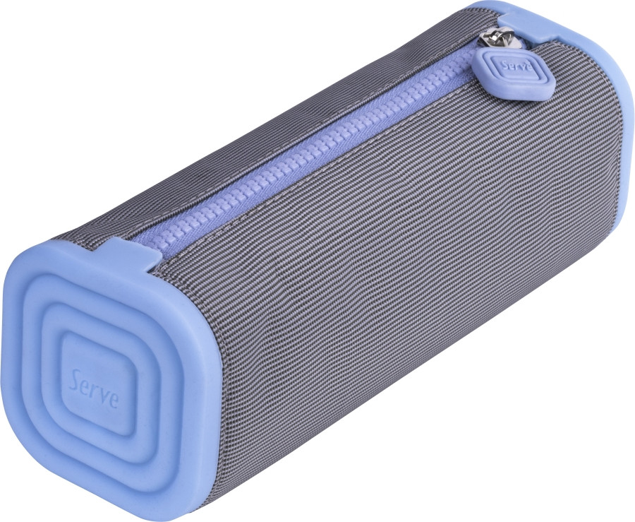 NECESSAIRE PATRAT SERVE PRISMO SILICON/POLIESTER GRI/AQUA BLISTER