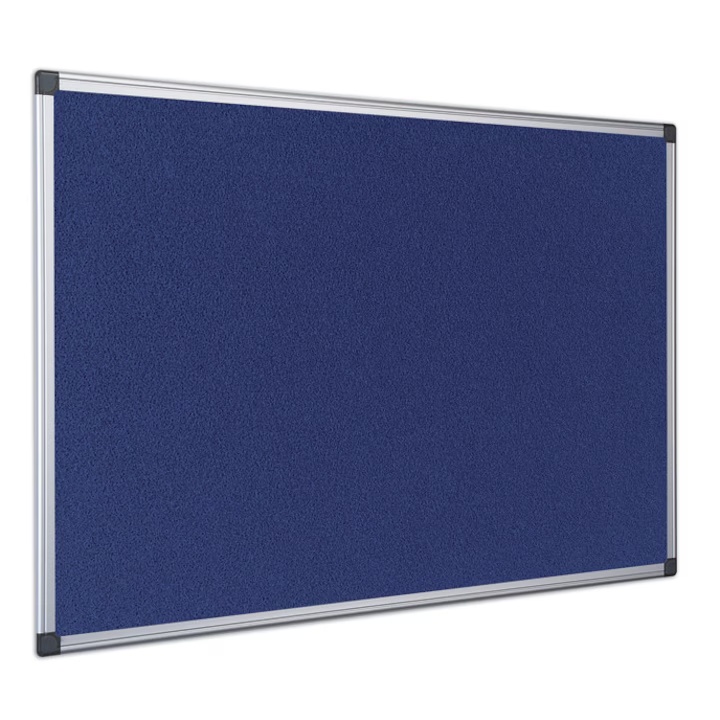 Panou textil, ramă aluminiu, albastru, Bi-Office