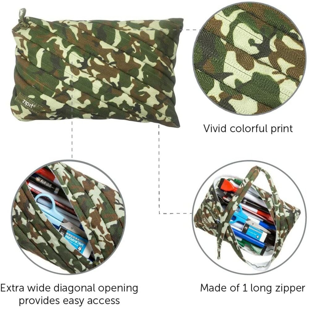 Penar cu fermoar, ZIPIT Camo Jumbo - camuflaj verde - 3 | YEO