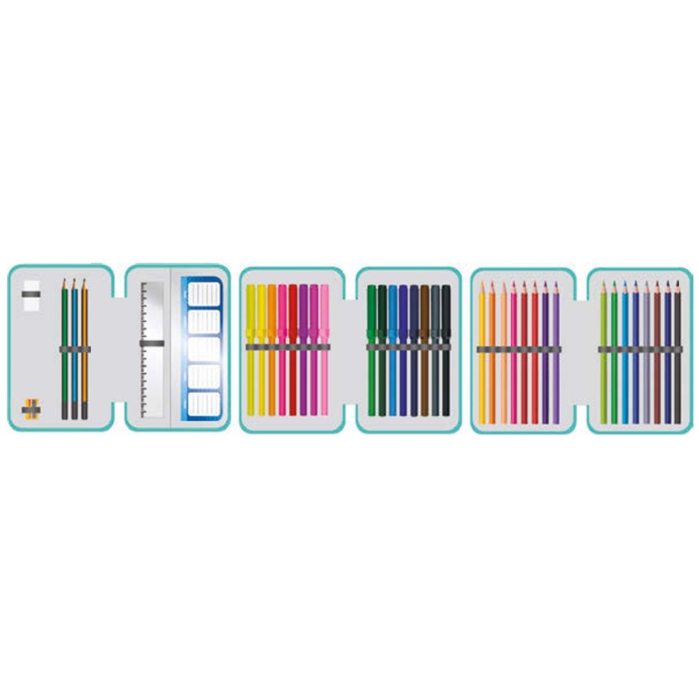 Penar echipat 3 fermoare , 39 piese Unicorn - S-COOL - 3 | YEO