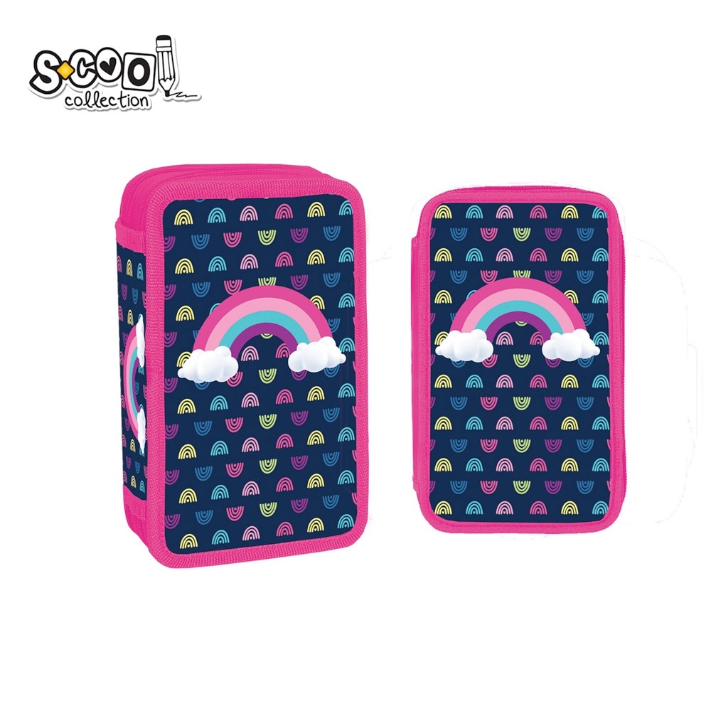 Penar fete echipat S-COOL Rainbow, 2 fermoare, 29 piese, 14x5x20 cm