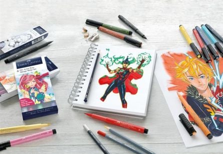 PITT ARTIST PEN MANGA SET 6 NEGRU FABER-CASTELL - 1 | YEO