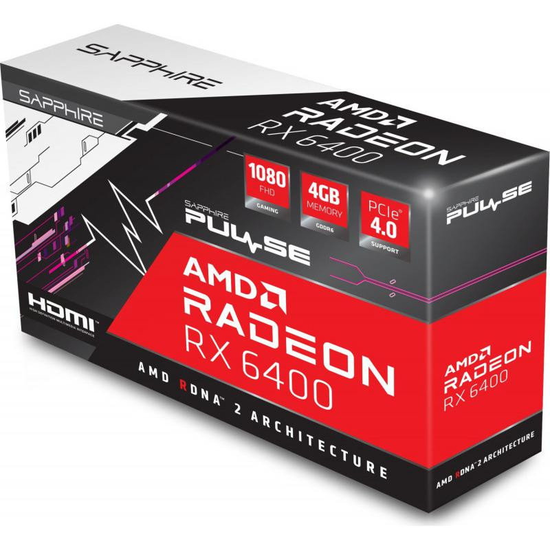 Placa video Sapphire PULSE AMD Radeon RX 6400 4G 64bit https://www.sapphiretech.com/en/consumer/pulse-radeon-rx-6400-4g-gddr6 - 1 | YEO