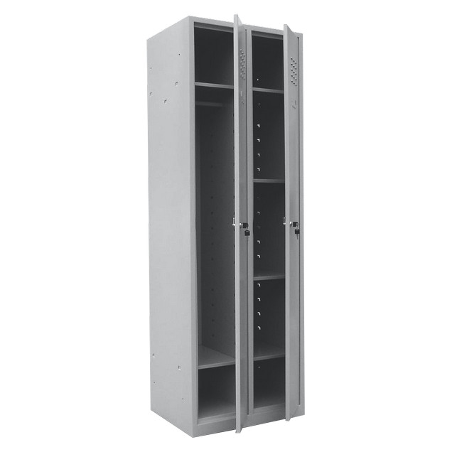 PRIME B811 • Vestiar 2 uși cu un compartiment cu 4 polițe 600x450x1800LxlxH (mm) / Dimensiuni exterioare - 1 | YEO