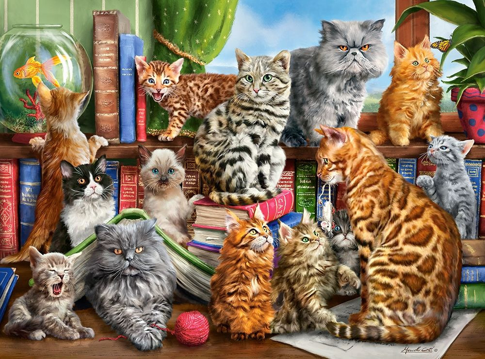 Puzzle 2000 Piese - House Of Cats - Castorland - 1 | YEO