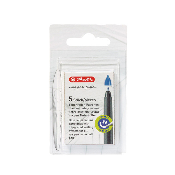 Rezerva roller My.Pen, cerneala albastra set 5 bucati - blister, Herlitz