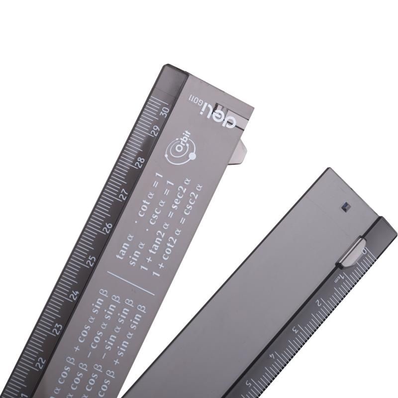 Riglă smart pliabilă Deli, 30 cm, neagră - 2 | YEO