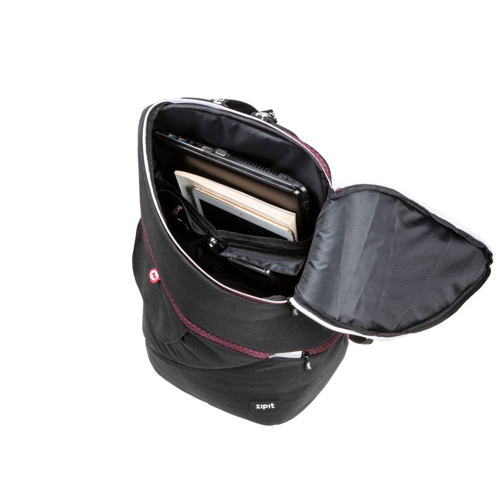 Rucsac ZIPIT Looper Premium - negru/bordeaux - 2 | YEO