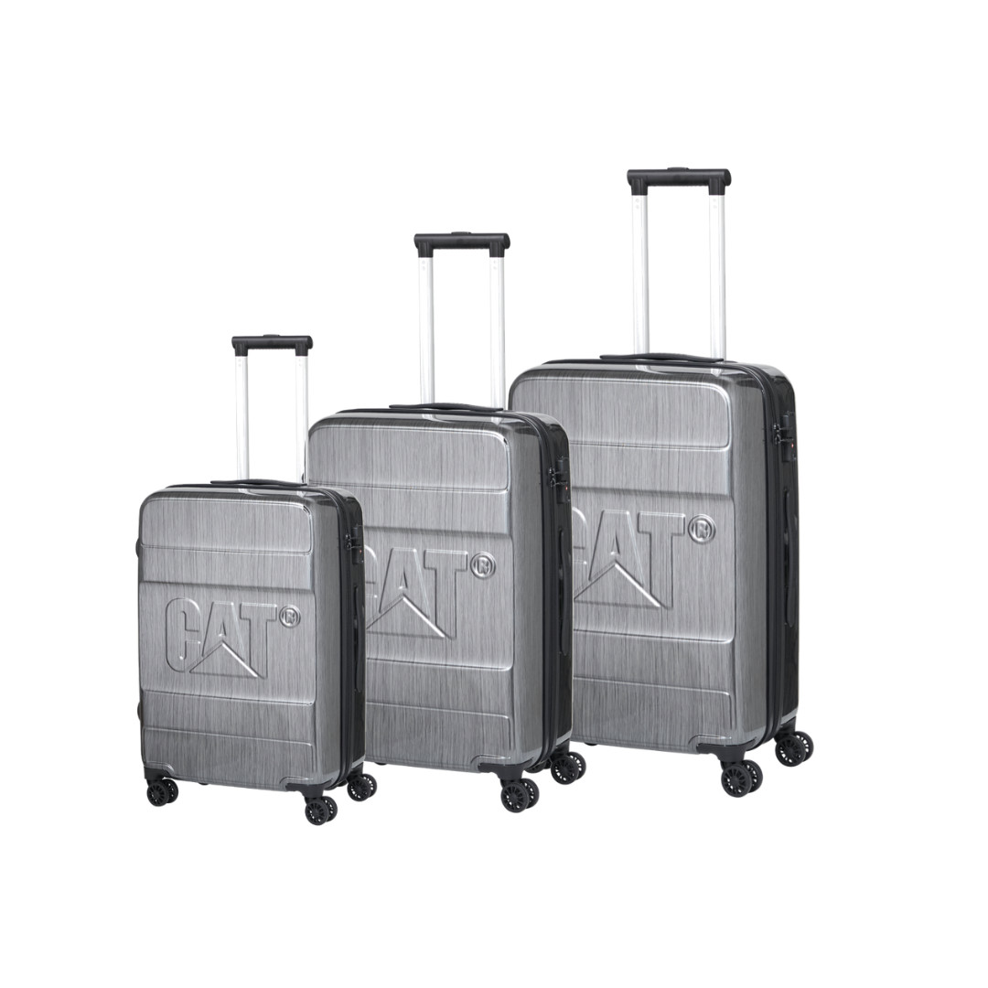 Set 3 trollere CATERPILLAR Cargo Cat-D 2.0 Nested (20/24/28 inch) - material ABS - gri lucios