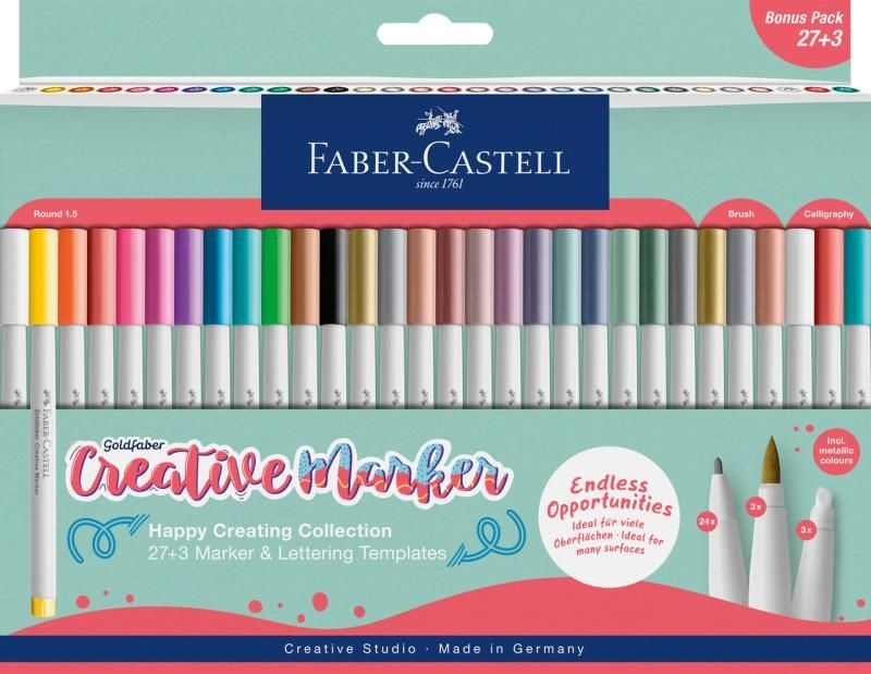 Set 30 markere creative Faber-castell Goldfaber Haven, 1.5mm