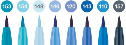 Set 8 markere Faber-castell Pitt artist pen, albastru - 1 | YEO