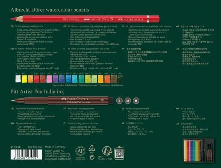 Set cadou Faber-Castell, 17 creioane colorate A.Durer + 3 Pitt Artist Pen + pensulă - 1 | YEO