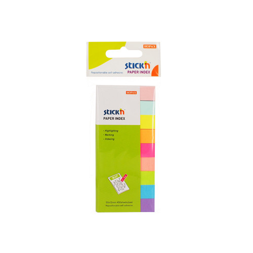 Stick index hartie color 50 x 12 mm, 9 x 50 file/set, Stick