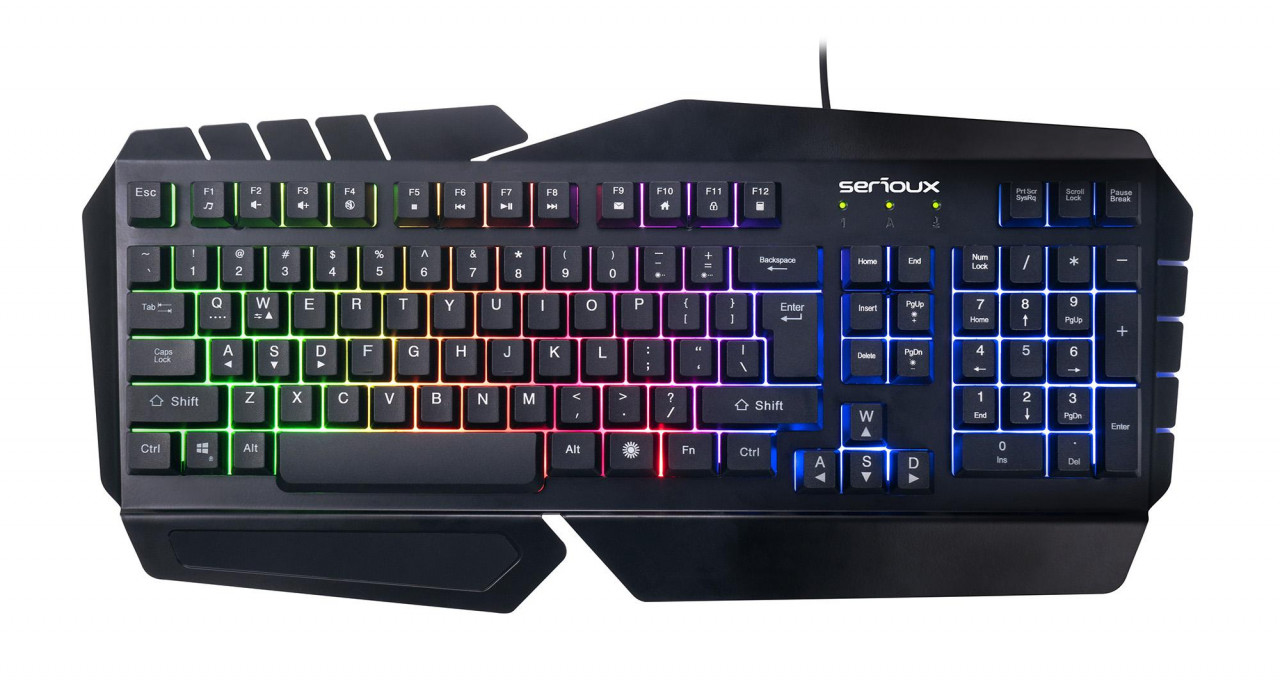 Tastatura gamig Serioux Andor, 104 taste, 19 taste Anti-ghosting , design ergonomic, iluminare rainbow,