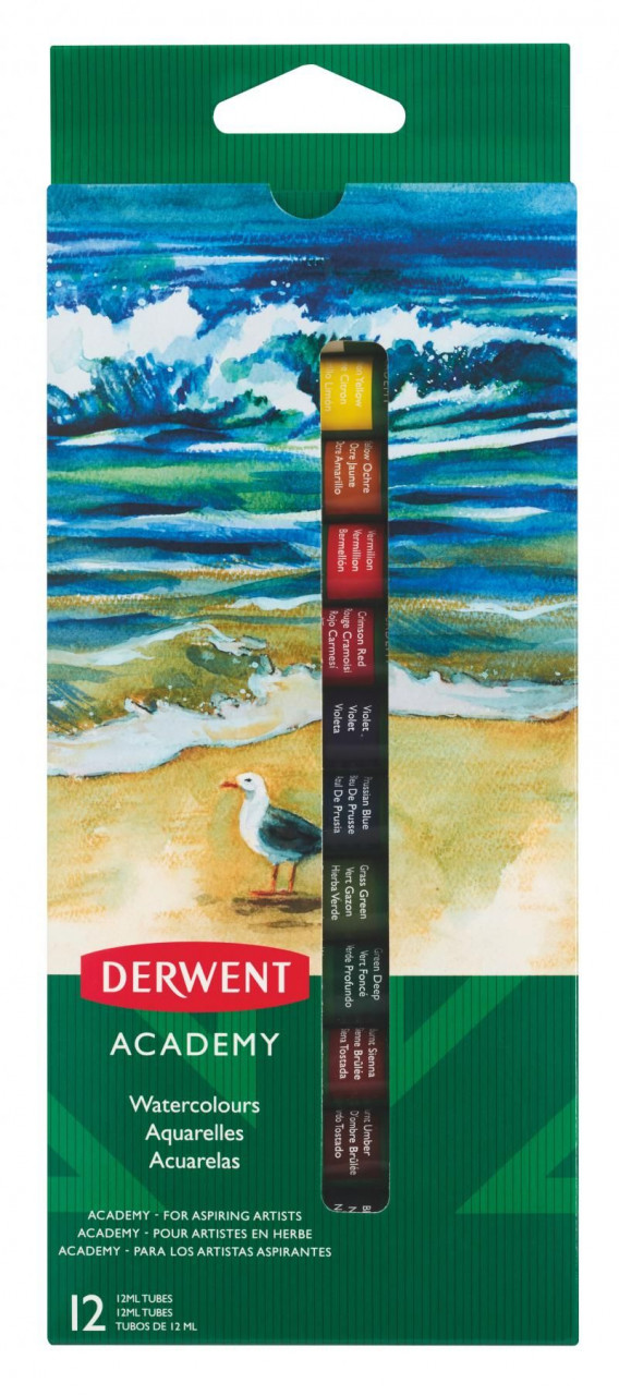 TEMPERA 12 CULORI 12 ML DERWENT ACADEMY