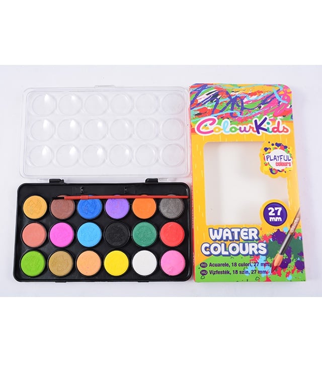 Acuarele 18 culori 28 mm cu pensula COLOUR KIDS - 2 | YEO