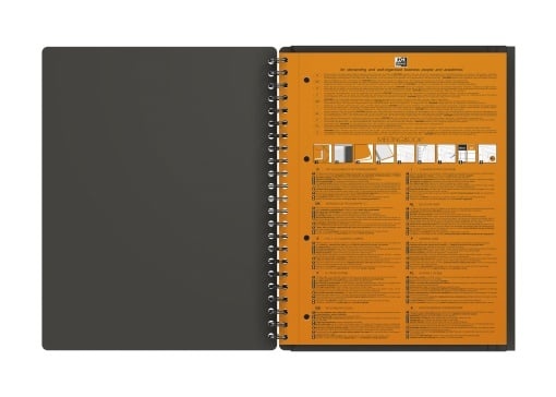 Agendă Oxford Internațional Meeting Book, A4+ 80 file, hârtie Optik 90g/mp, spiră dublă, scribzee, pătrățele, culoare portocaliu (Copy 1) - 3 | YEO