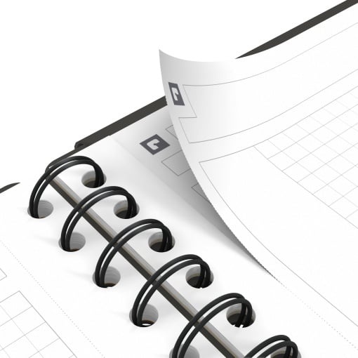 Agendă Oxford Internațional Meeting Book, B5 80 file, hârtie Optik 90g/mp, spiră dublă, scribzee, pătrățele, culoare gri - 2 | YEO