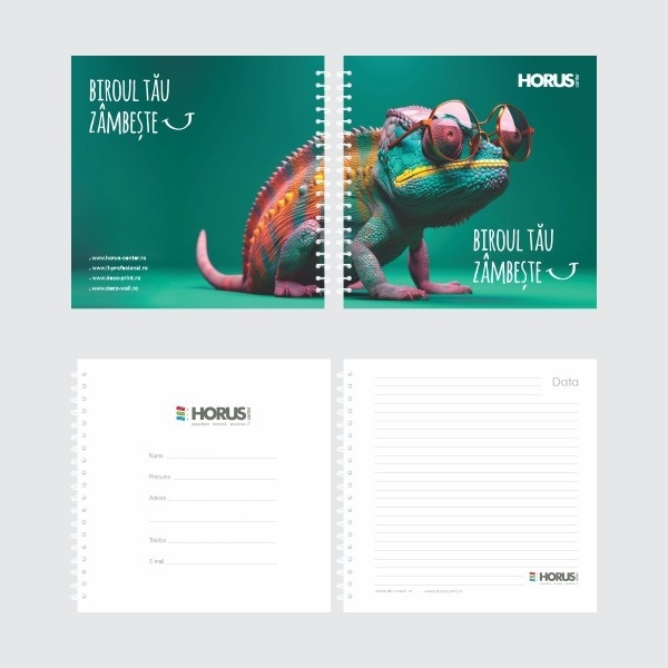 Agendă personalizată, 21x21cm, copertă Mucava