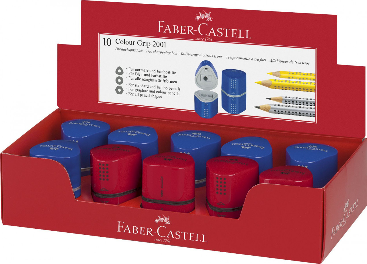 ASCUTITOARE TRIPLA GRIP 2001 ROSIE/ALBASTRA FABER-CASTELL