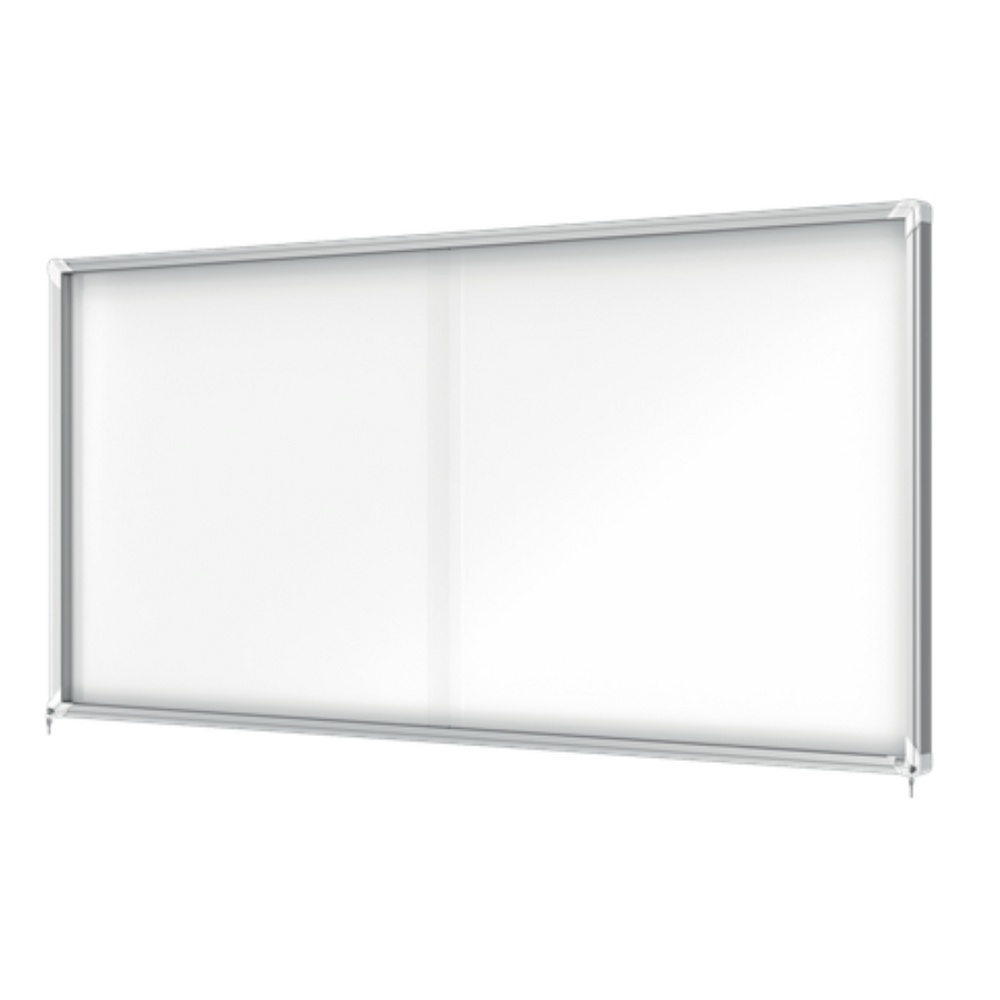 Avizier interior, oțel emailat, 27x A4, geam glisant și cheie, magnetic, alb, NOBO Premium Plus - 3 | YEO