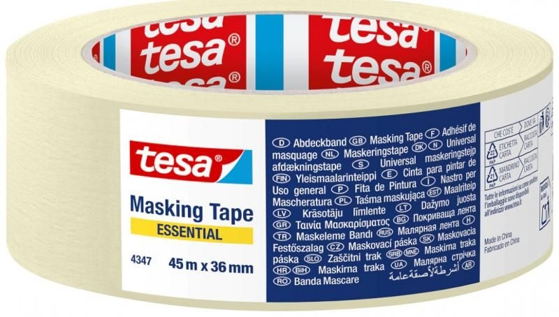 Bandă adezivă mascare Tesa, 36mm x 45m
