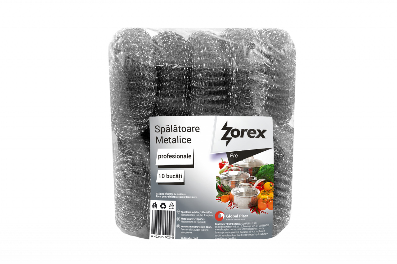 Bureți metalici Zorex Pro, 10 bucăți/set
