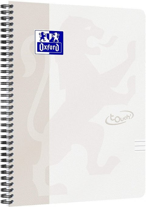 Caiet cu spirala A4, OXFORD School Touch , 70 file-90g/mp, 4 perf, coperta carton - dictando - 2 | YEO